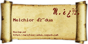 Melchior Édua névjegykártya